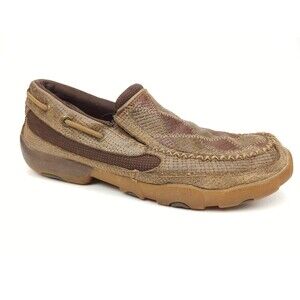 Men's Twisted X Driving Moc Loafers, Argyle Patchwork Style MDMS010 Size 7 M